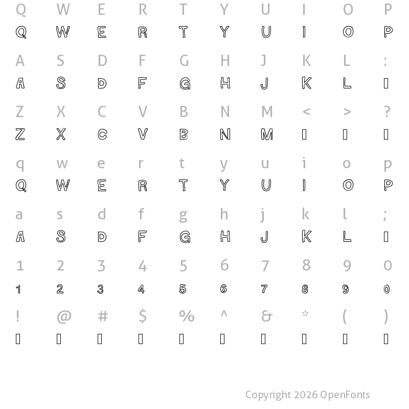 Character Map of GaelleMAJUSCULE Medium