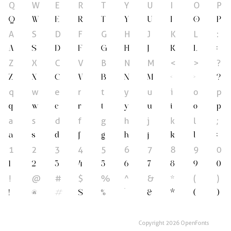 Character Map of Gagkline Regular