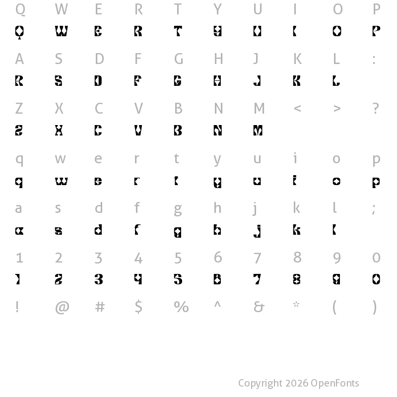 Character Map of Gaincero Regular