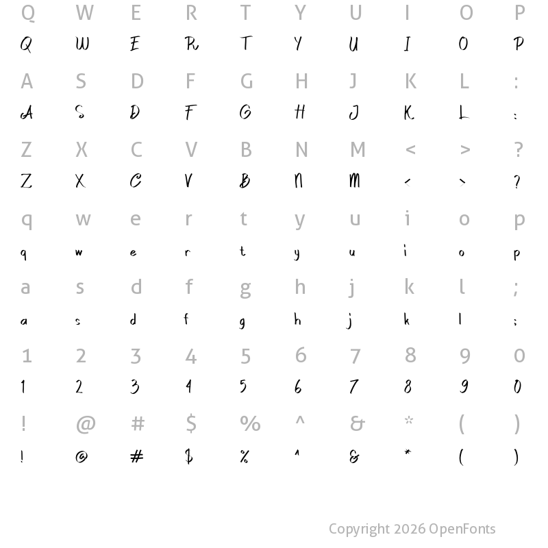 Character Map of GakRewel Regular