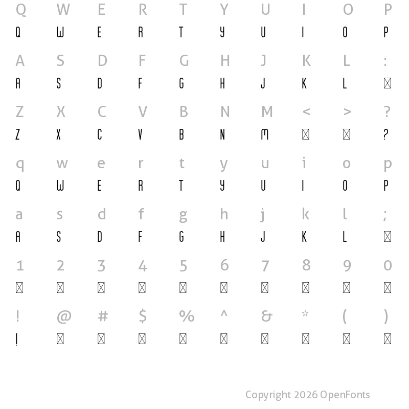 Character Map of Galata Sans Regular