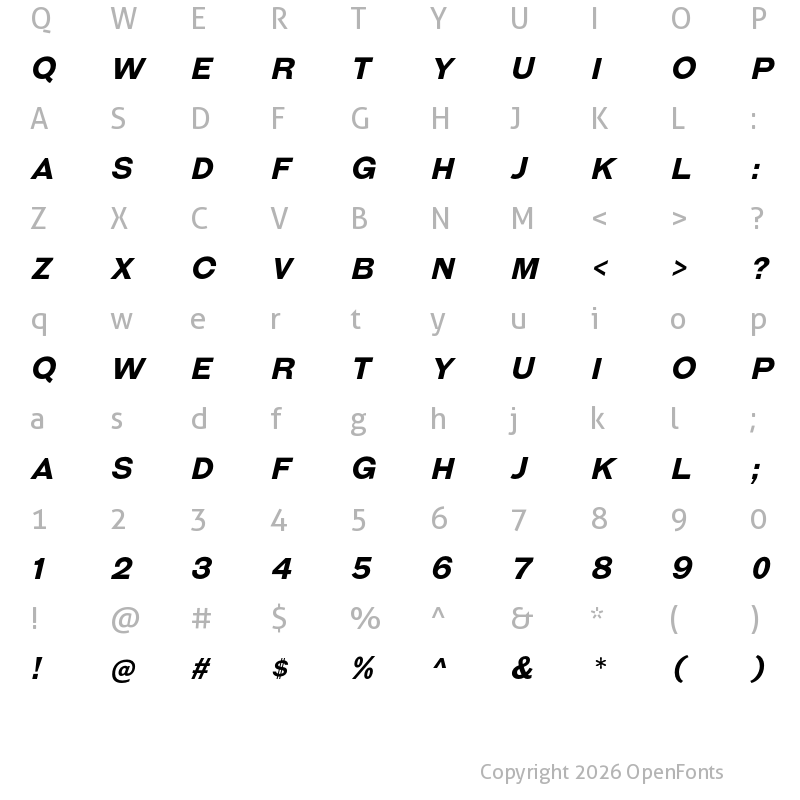 Character Map of Galderglynn Titling Bold Italic