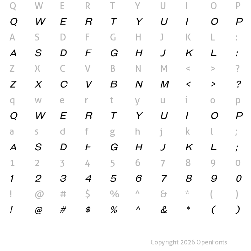 Character Map of Galderglynn Titling Book Italic