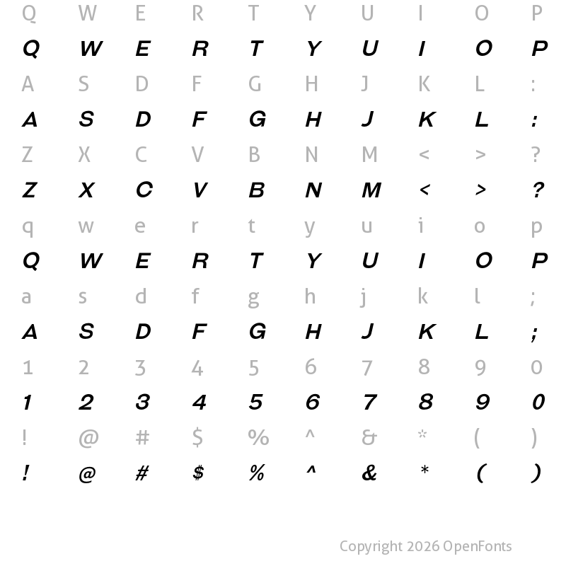 Character Map of Galderglynn Titling Regular Italic