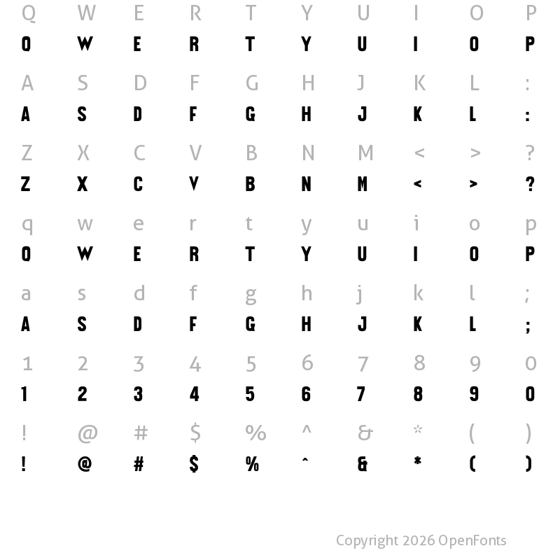 Character Map of Galhau Display Heavy