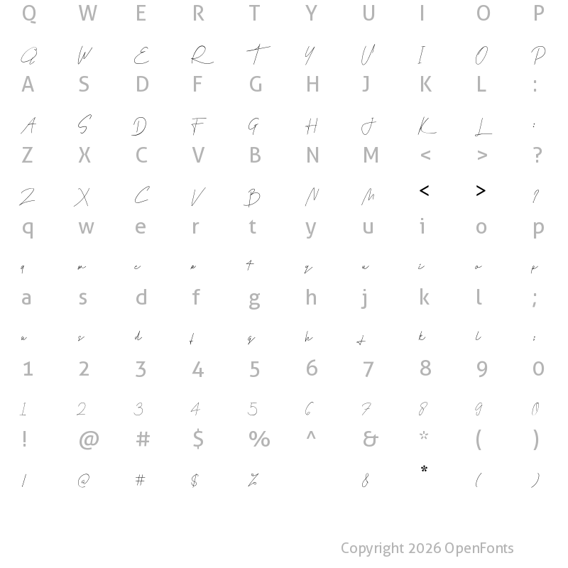 Character Map of Galla Signature Regular