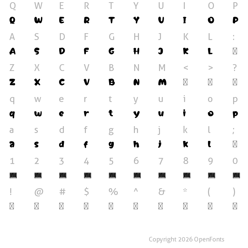 Character Map of Gallazzi Personal Use