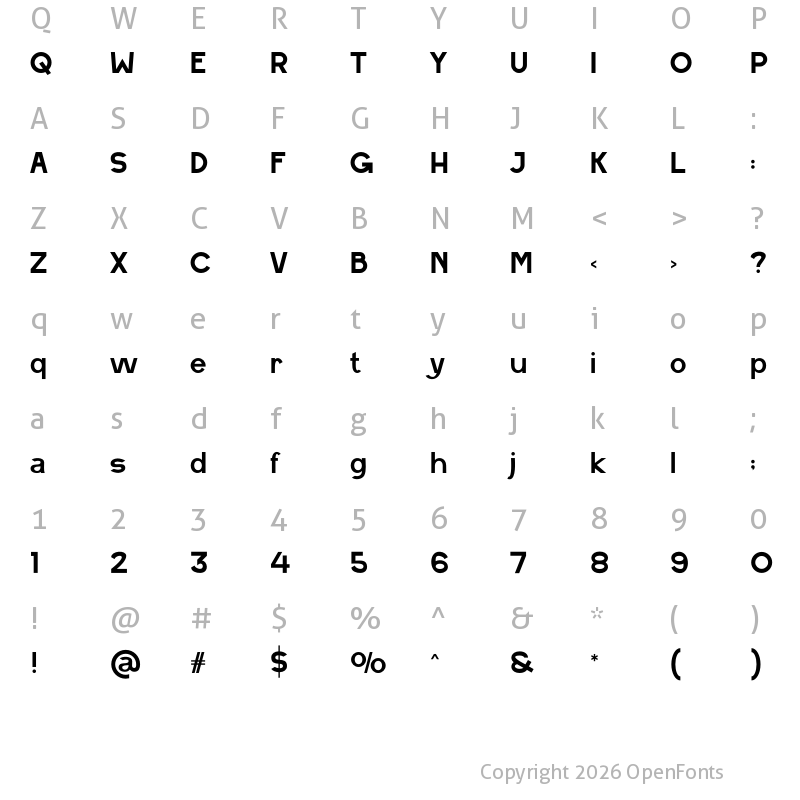 Character Map of Galpo Regular