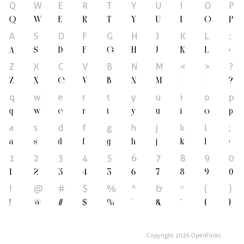 Character Map of Galter Regular