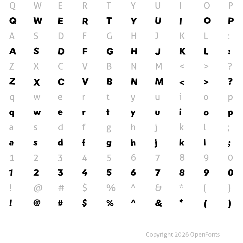 Character Map of Gambado Sans Forte