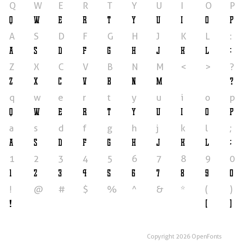 Character Map of Game Continue 02 Regular