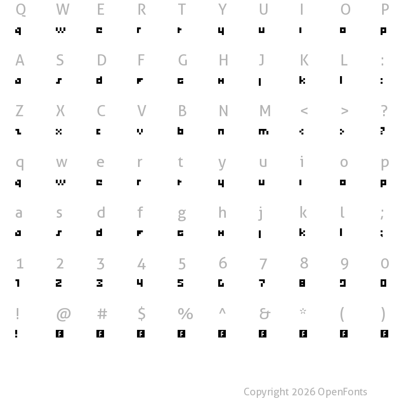 Character Map of game over Regular