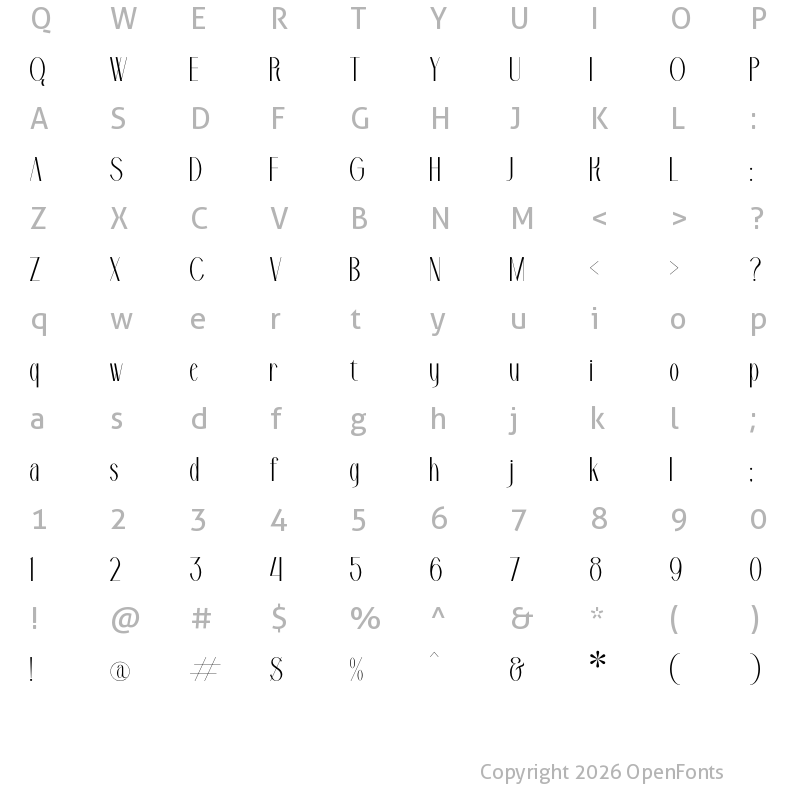 Character Map of Ganesha Regular