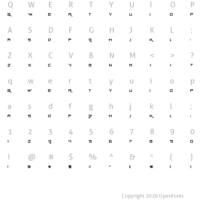 Character Map of Gang Wolfik Regular