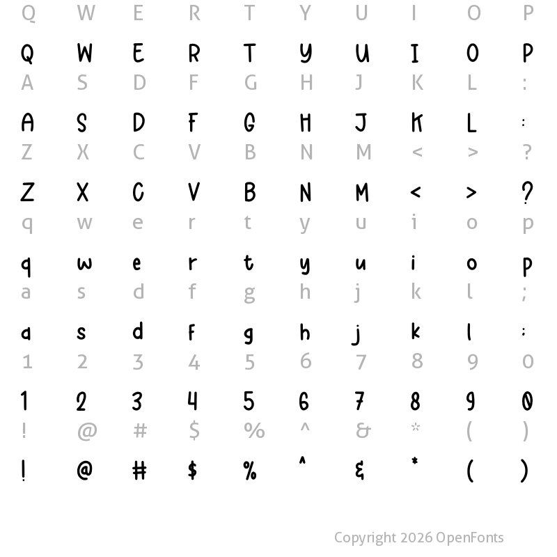 Character Map of Gantians Regular