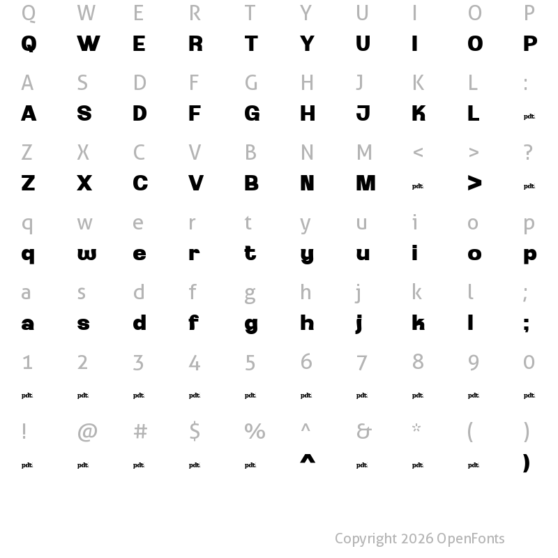 Character Map of Ganyota Personal use Black
