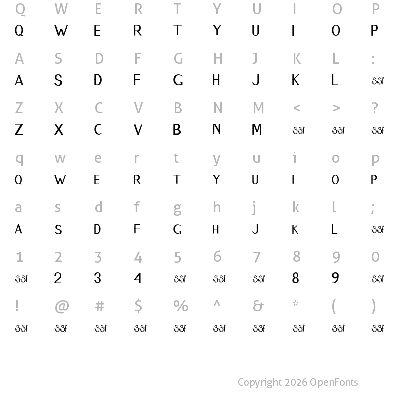 Character Map of Ganzhou Regular