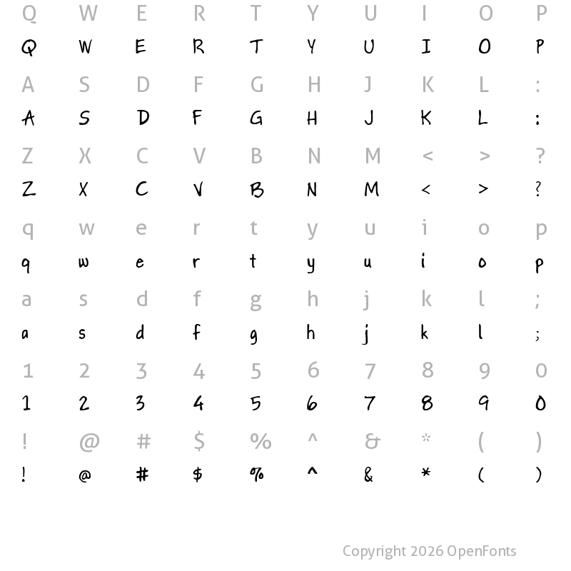 Character Map of Gapstown Small AH Regular