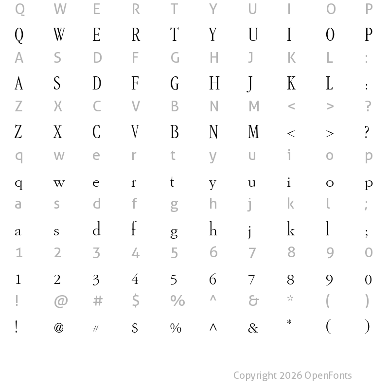 Character Map of Gar-A-MondTall Light