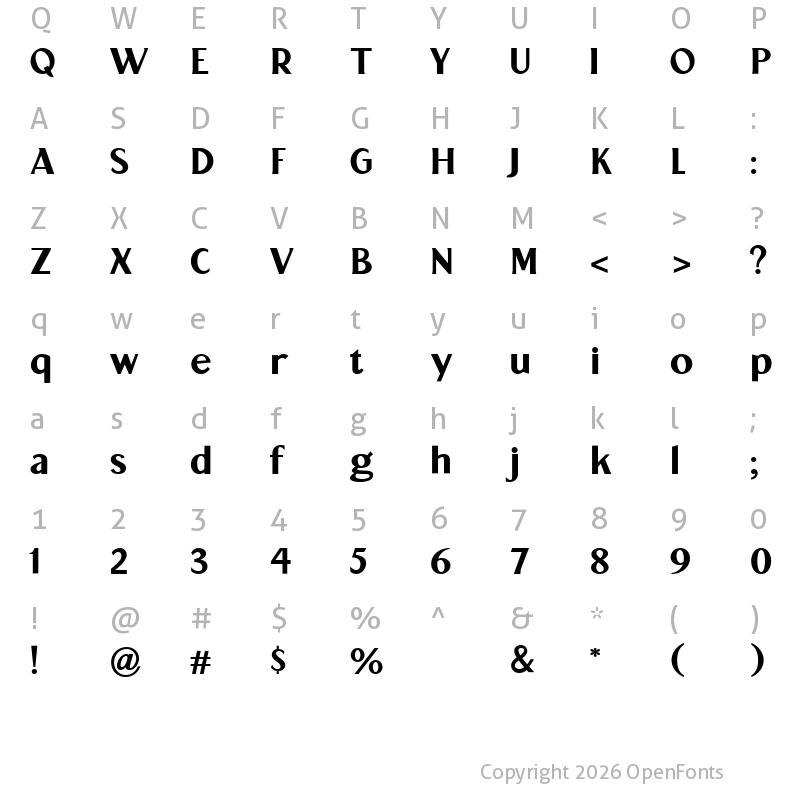 Character Map of Garacie Medium