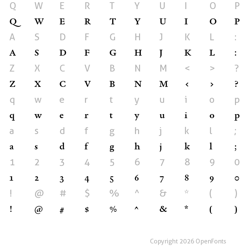 Character Map of Garalda Demibold