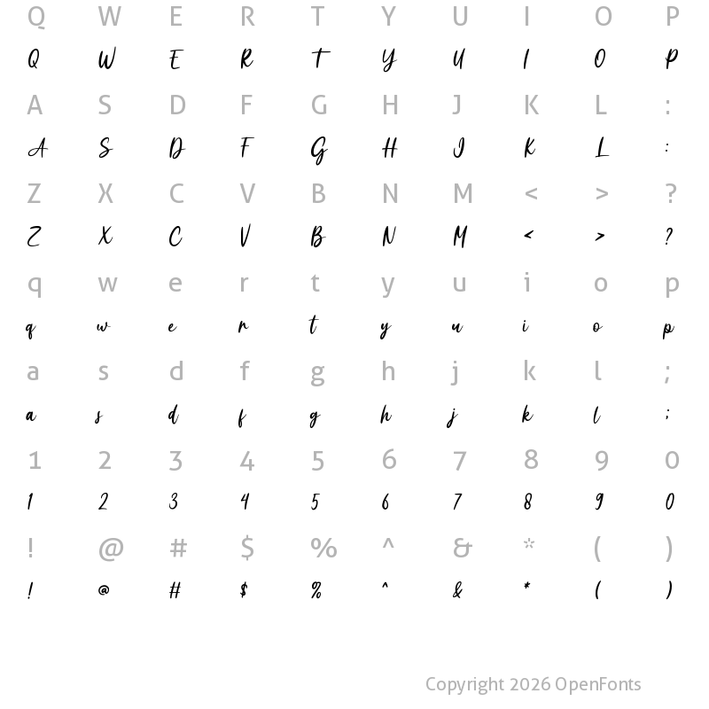Character Map of Garden Rose Regular