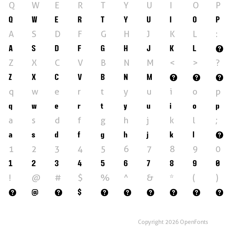 Character Map of Gardo Grotesk Demo Regular