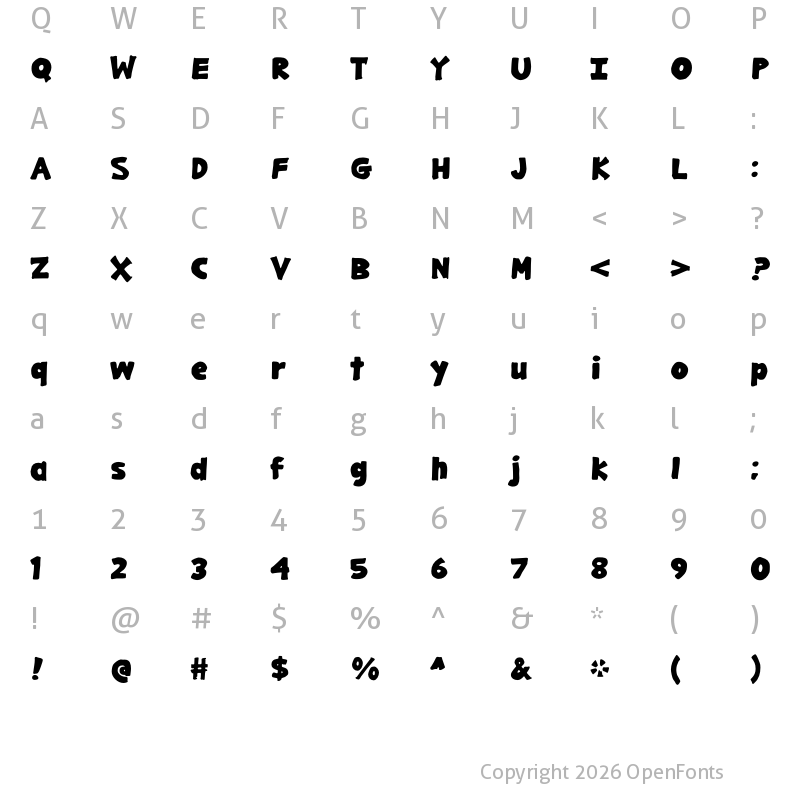 Character Map of Gargle Expanded Bold