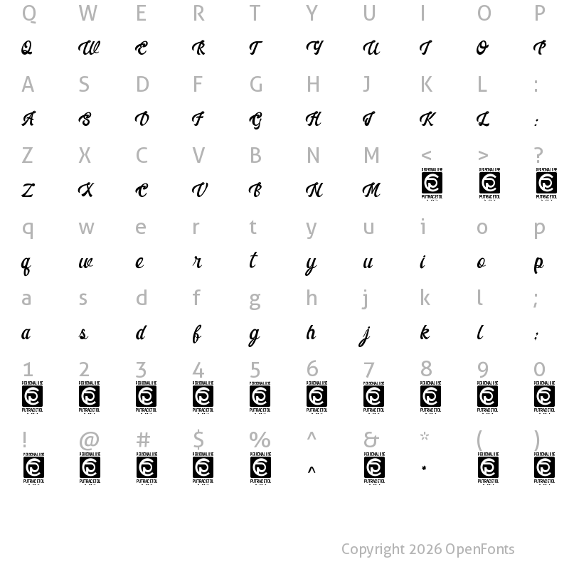 Character Map of Garland Regular