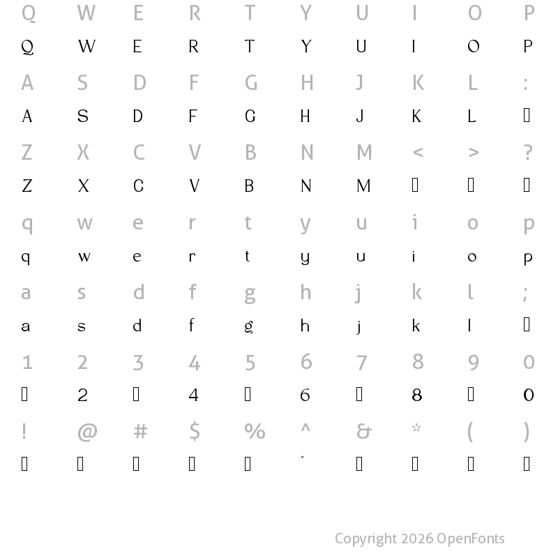 Character Map of GarlichGrow Regular
