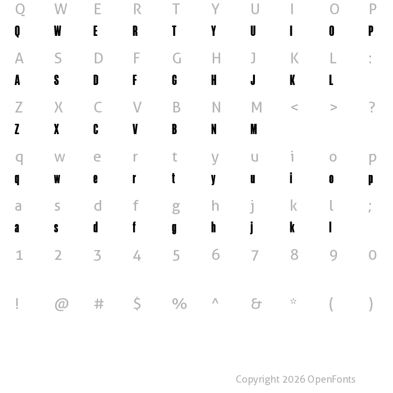 Character Map of Garmint Free Bold