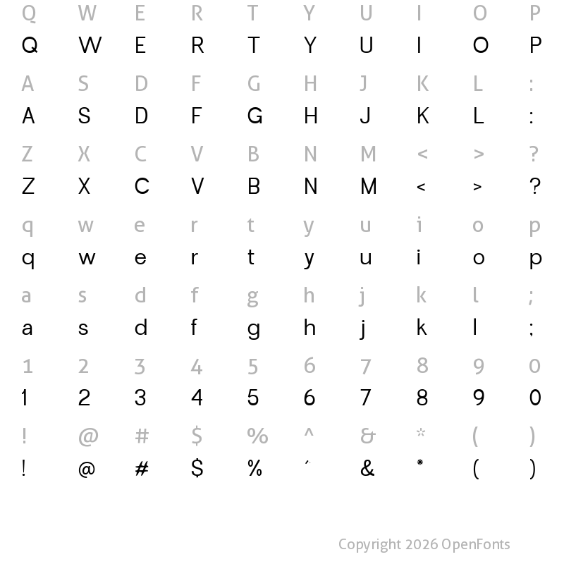 Character Map of Garute Regular