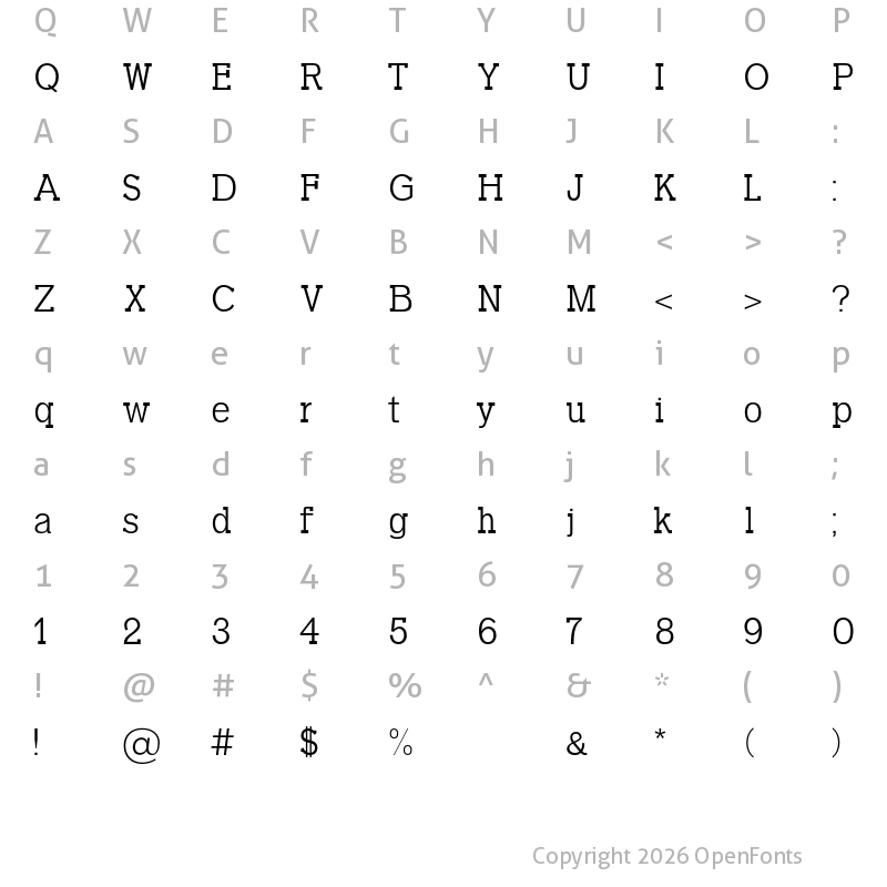 Character Map of Garvin Medium