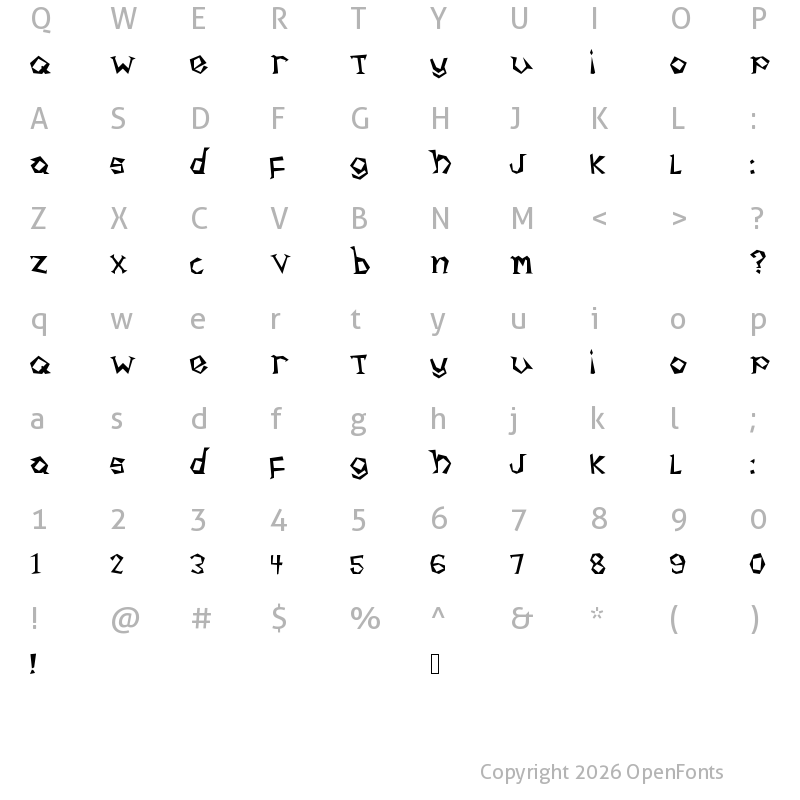 Character Map of Gas House Regular