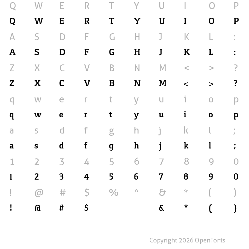 Character Map of Gaspar Bold