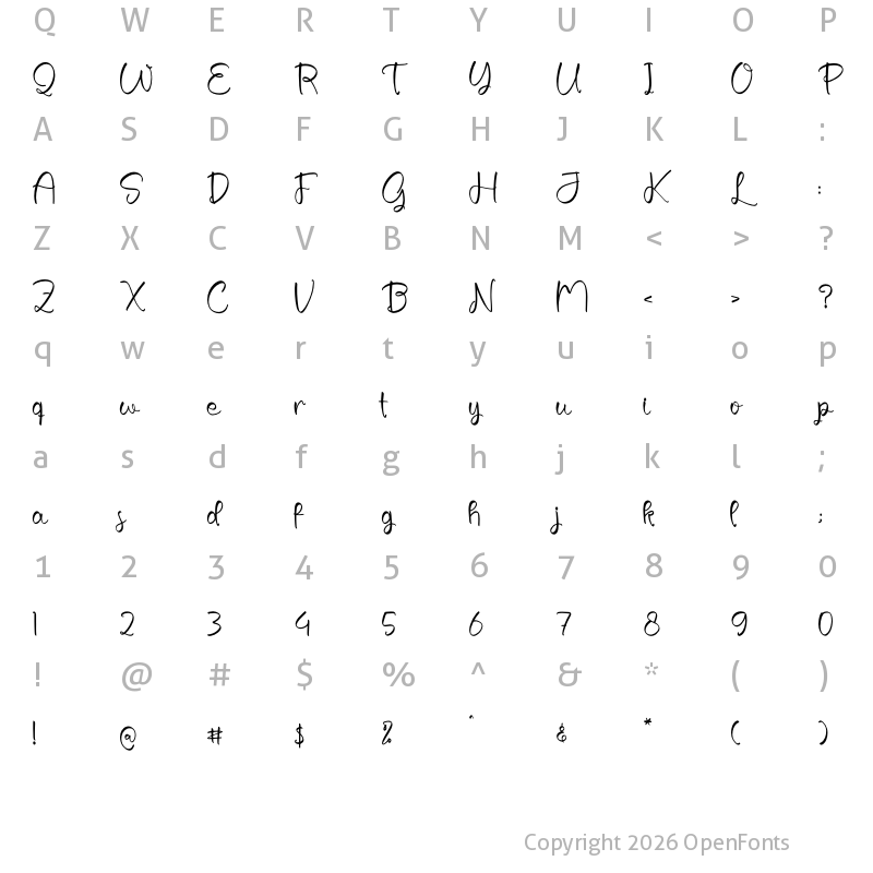 Character Map of Gatelyne Regular