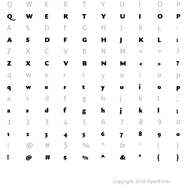 Character Map of Gaultier Heavy