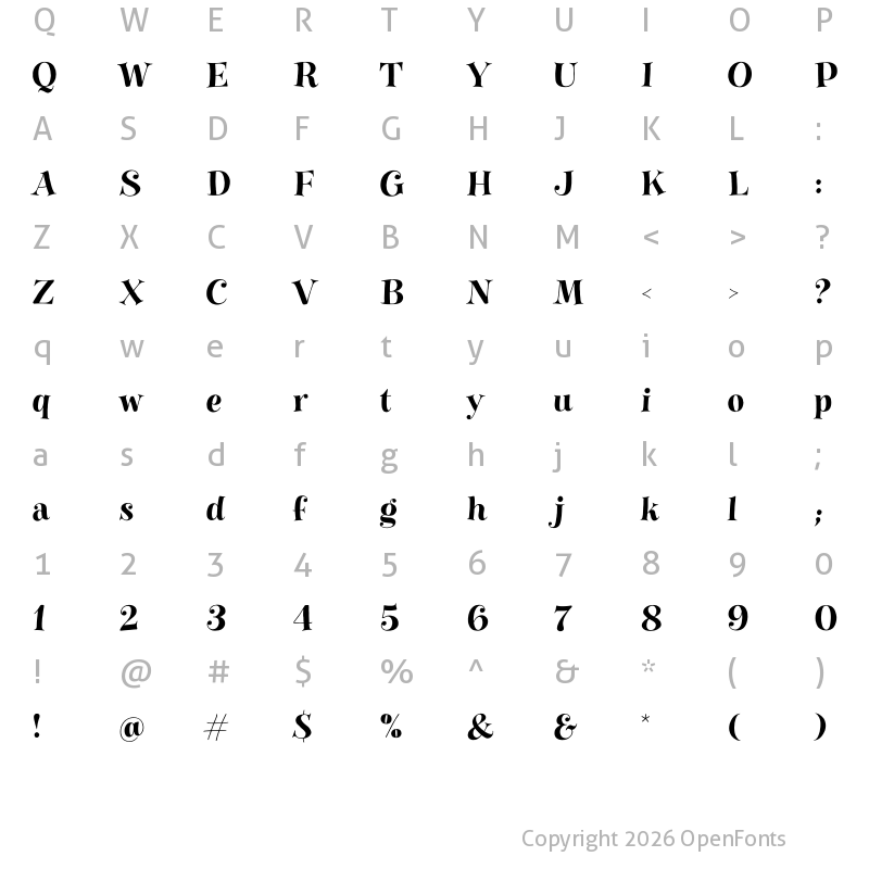 Character Map of Gavabon Clean