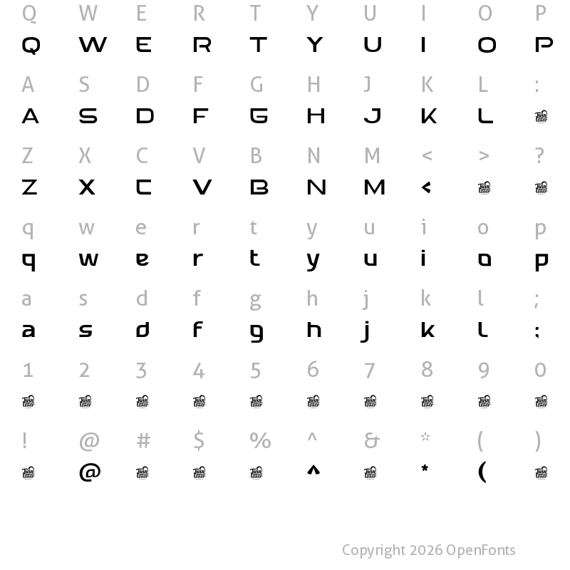 Character Map of Gavora Personaluse Regular
