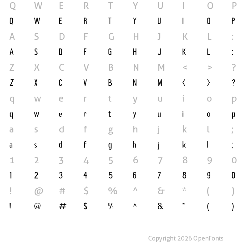 Character Map of Gealman Thin