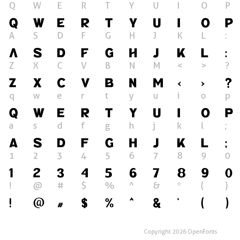 Character Map of GearUp Soft Regular