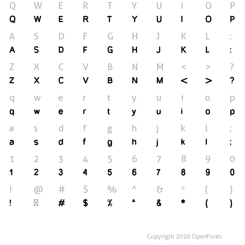 Character Map of Gecade Bold