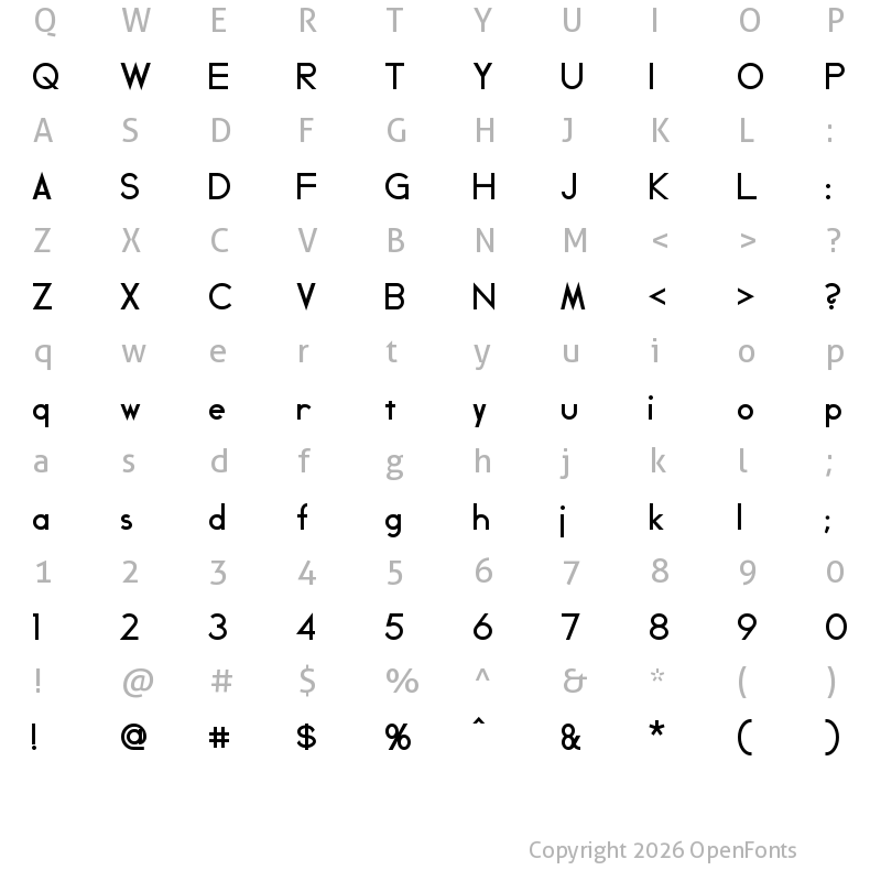 Character Map of Geddes Bold