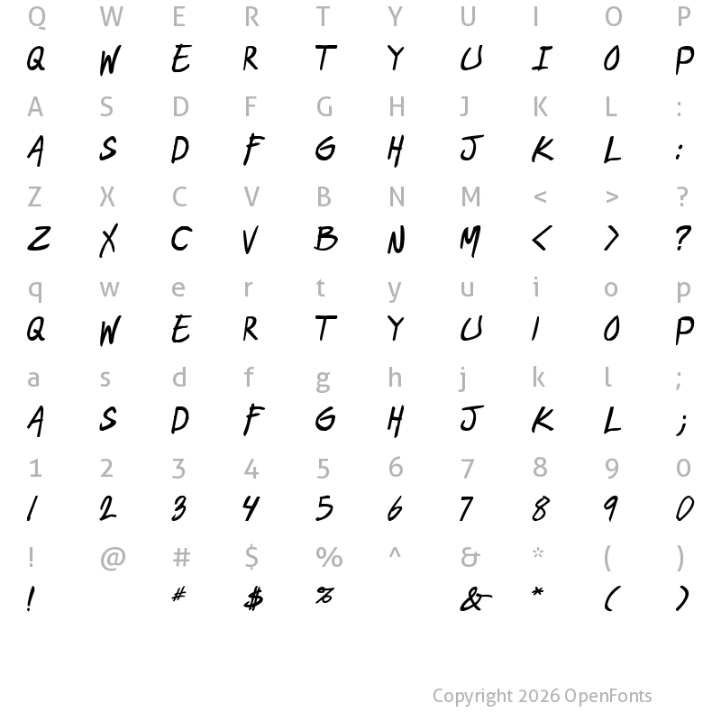 Character Map of geekriot Bold Italic