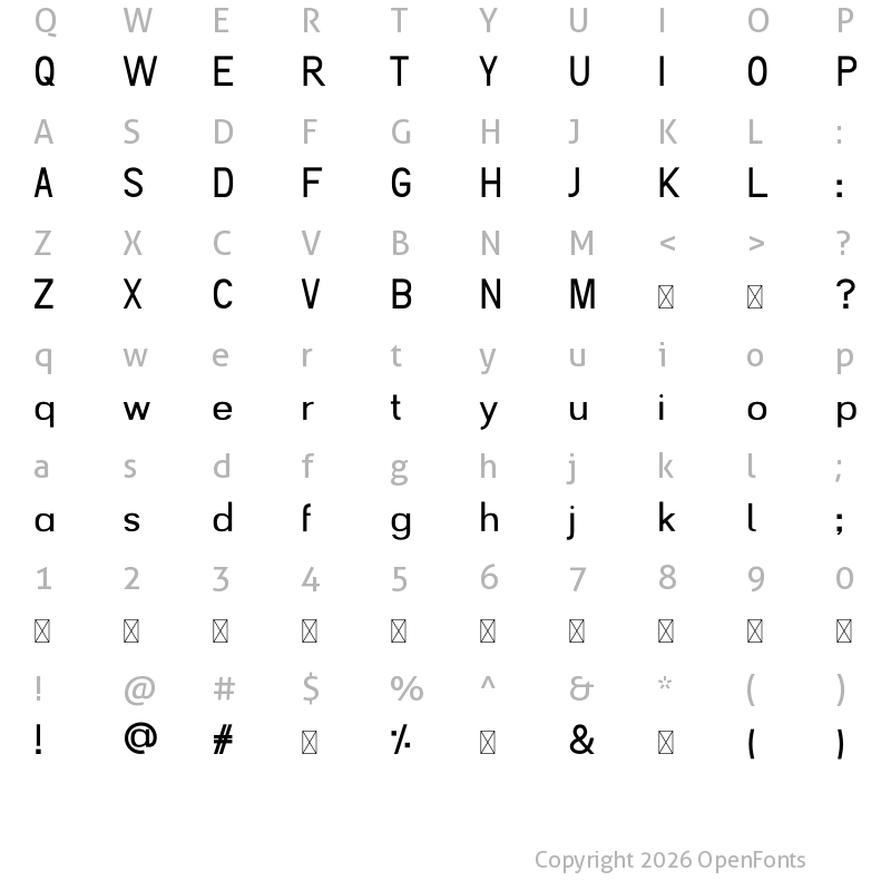 Character Map of Geelactix Sans Regular