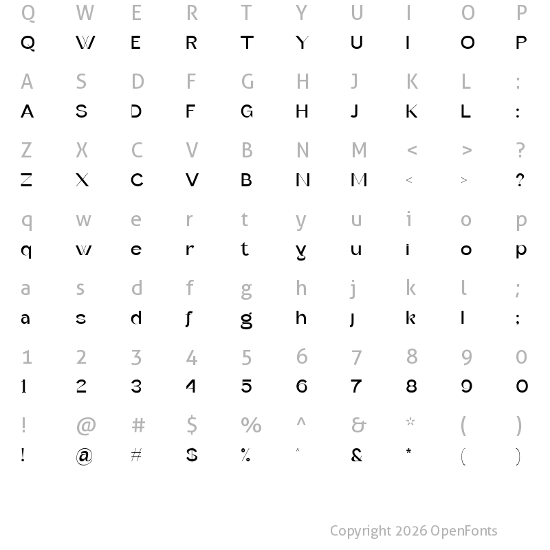 Character Map of Geffroge Authentic Regular