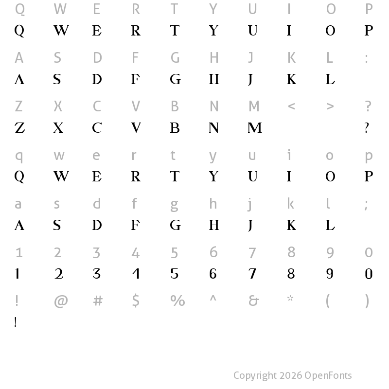 Character Map of GELLATO Regular
