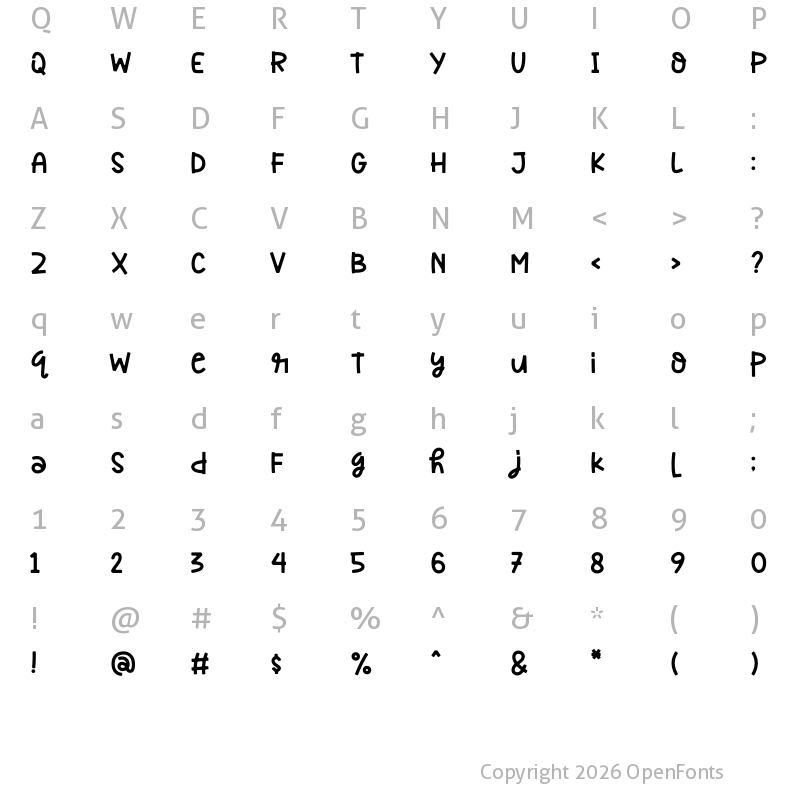 Character Map of Gemoy Regular