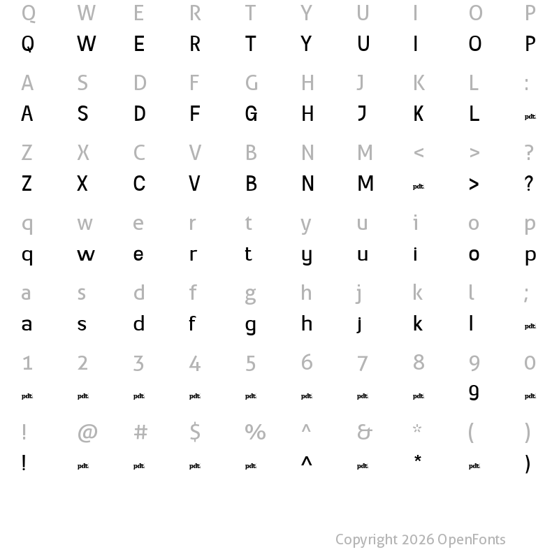 Character Map of Genia personal use Light