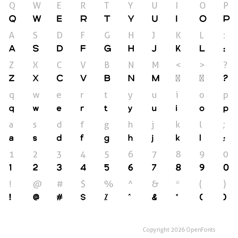 Character Map of Genova Medium